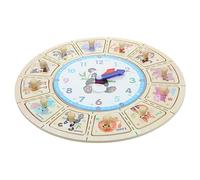 ERINGOGO Educational Wooden Animal Clock Puzzle for Portable Teaching Clock for Telling Cognitive for Color and Recognition Gift