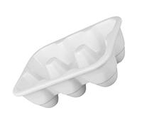 ERINGOGO Egg Safe in The Holder Porcelain High-temperature Strengthened and Ceramic Tray for Storage 6-compartment White Sturdy Refrigerator Fridge