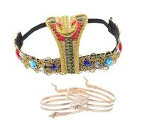 ERINGOGO Egyptian Pharaoh Snake Arm Bangles Lightweight Decorative Bracelets and Headband for Women and Costume Party Props Unique Swirl Design for Carnival and Festival Celebration