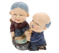 ERINGOGO Elderly Couple Resin Figurines Ornament for Desktop and Bedside Table Decoration, Sentimental Grandparents Statue Home Décor Accent, Wedding Cake Topper