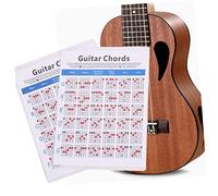 ERINGOGO Electric Guitar Chord Spectrum Copper Plate Paper Small Size Guitar Finger Guide Chord Practice Chart for Students and Teachers Color-coded