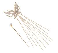 ERINGOGO Elegant Chinese Pearl Hair Stick with Butterfly Tassel Smooth Updo Hair Pin for Women Lightweight Bun Holder