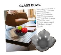 ERINGOGO Elegant Floral Glass Salad Bowl for Fruits and Desserts Lightweight Crack-Resistant Transparent Serving Dish for Salads Snacks Oatmeal and Home Decoration
