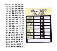 ERINGOGO Erasable Business Hours Sign with Adhesive Backing PVC Opening Hours Board for Shops Restaurants Banks Reusable Window Display for Store Timings