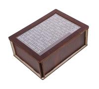 ERINGOGO Erasable Wooden Piggy Bank with Number Markings Deep Brown Cash Coin Money Savings Box for Home Decor and Teaching Financial Skills