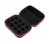 ERINGOGO Essential Oil Carrying Bag with Zipper Shockproof Nail Polish Organizer Travel Makeup Storage Case in Pink Oxford Cloth Roller Bottles Holder for Home and Business Trips