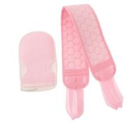 ERINGOGO Exfoliating Bath Scrubber Set 2pcs Back Scrubber Gloves and Long Bath Strap for Deep Cleansing for Body Exfoliation