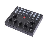 ERINGOGO External Sound Card Colorful LED Lights for Live Singing and Streaming DJ Mixer Compatible Mobile and Computer Portable Music Mixer for Gaming and Karaoke