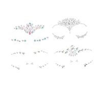 ERINGOGO Facial Rhinestone Stickers Face Gems Sticker 4 Sheets 17X14Cm Acrylic Reusable Delicate Eye-Catching Stylish Decor for Dance Festivals and Festival Parties