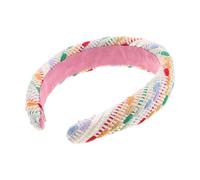 ERINGOGO Fashionable Crochet Headband Tartan Pattern Soft Yarn Daily Wear Girls Headpiece
