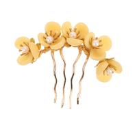 ERINGOGO Floral Jade Hair Side Comb with Stick Lightweight Wedding Hairpin for Women Bridesmaids Smooth Polished Edges Comfortable Fit Elegant Flower Accessory for Parties and Ceremonies