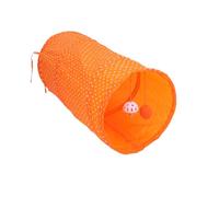 ERINGOGO Foldable Cat Tunnel for Indoor Cats with Hanging Ball Nylon Tube for Play and Exercise Interactive Pet Tube for Kittens Orange Polka Dot Design
