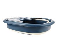 ERINGOGO Foldable Pedicure Spa Foot Bath Bucket with Lid Blue Collapsible Foot Massage Basin for Home Use Leg Soak and Steam for Relaxation and Health Care