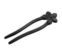 ERINGOGO French Style U-shaped Ebony Hairpin with Floral Design for Women Elegant Wooden Hair Stick for Long Hair and Sophisticated for Casual