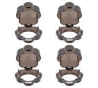 ERINGOGO Gas Stove Knob Covers and Child Proof Oven Knob Covers for Kitchen Safety Deep Grey Plastic Gas Burner Protection Caps for Newborns and Toddlers 4pcs