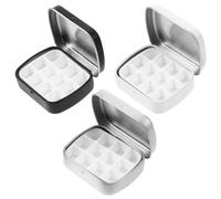 ERINGOGO Gel Nail Palette Container Portable Iron Nail Palette Box 3pcs with Compartments and Watercolor Easy to Clean with Stylish Design for On-the-go Artistic Purposes