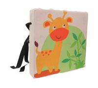 ERINGOGO Giraffe Printed Linen Booster Seat with Anti-Slip Straps Detachable and Machine Washable Dining Chair Cushion for Fit for Kitchen and Study Tables