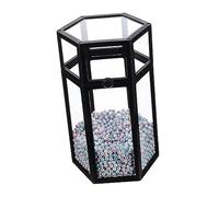 ERINGOGO Glass Makeup Brush Storage Bucket Lid and Pearls Cosmetic Brush Holder Decoration for Vanity Dresser for Eye Pencil and Eyeliner