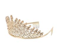 ERINGOGO Gold Bridal Crown Headpiece with Dazzling Rhinestones Modern Elegant Wedding Tiara for Brides Princess Style Queen Hair Accessory Stylish Simple Design for Wedding Celebration