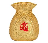 ERINGOGO Golden Money Bag Resin Saving Pot Creative Chinese Style Piggy Bank for Adults Coin Organizer for Developing Saving Habits Unique Fortune Cat Design