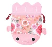 ERINGOGO Goldfish Brocade Drawstring Pouch Large Pink Candy Bag for Wedding Favors and Packaging, Japanese Style Sweet Storage Bag for Party and Presents