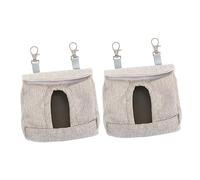 ERINGOGO Guinea Pig Feeding Pouch 2pcs Hanging Rabbit Food Bag Brown Cloth Slow Feed Design for Small Pets Suitable for Guinea Pigs and Rabbits