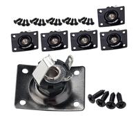 ERINGOGO Guitar Jack Output Plate Socket with Metal Black Rectangular Design for Electric Guitars Basses Compact for Daily Practice Stage Performances