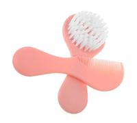 ERINGOGO Hair Brush and Comb Set for Newborns and Gentle and Materials Dandruff Removal Scalp Care Essential for Delicate Hair and Sensitive Skin Pink Set