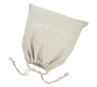 ERINGOGO Hair Dryer Storage Drawstring Bag 33x30cm Canvas Dustproof Organizer Pouch Light Grey Embroidered English for Travel Hotel Home Use