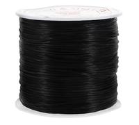 ERINGOGO Hair Extension Elastic Wire 0.6mm Flat Silicone Stretch String for Beading and Wigs Invisible Sturdy Black Wire for Diy Hair Extensions and Jewelry Making