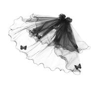 ERINGOGO Halloween Butterfly Veil for Women Black Gothic Vampire Headwear Lightweight Tulle Bridal Veil for Day Dead Cosplay Reusable Halloween Costume Accessory