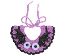 ERINGOGO Halloween Cat Collar Adjustable Soft Woolen Yarn Neck Wrap with Creative Bat Cartoon Pattern Cozy Protective Bib for Cats Puppies Neck Circumference