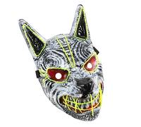 ERINGOGO Halloween LED Luminous Wolf Head Mask Scary Horror Costume Prop for Party Comfortable Wear for Masquerade and Cosplay Events Create Exciting Halloween Moments