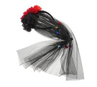 ERINGOGO Halloween Mesh Veil Headband with Floral Skull Design Intricate Craftsmanship Ghost Bridal Hair Accessory for Day Dead for Halloween Costumes Dance Parties and Gothic Ensembles