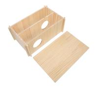 ERINGOGO Hamster Wooden Nest Pet Hideaway House 32x20x13cm Rectangular Sleeping Hideout Maze for and Pudding Hamsters
