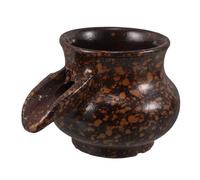 ERINGOGO Handcrafted Ceramic Outdoor Water Pot Fountain Vintage Jar Waterfall Feature for Garden and Indoor Decor Soothing Flowing Water Sound Rustic Tabletop Decoration