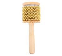 ERINGOGO Handheld Wooden Cabasa Shaker Metal Beaded Percussion Instrument for Music Education Dynamic Sound Elegant Craftsmanship for Beginners and Bands