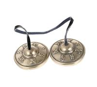 ERINGOGO Handmade Buddhist Copper Cymbal Bell for Yoga Meditation Simple Percussion Instrument with High-pitched Tone Multi-function Healing Sound for Mindfulness and Spiritual Practice