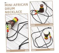 ERINGOGO Handmade Mini Djembe Drum Necklace Wooden Instrument Pendant with Goat Skin for Music Lovers Unique African Percussion Jewelry Accessory for Musicians and Home Decor