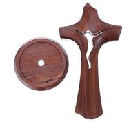 ERINGOGO Handmade Wooden Cross for Tabletop Baptism Decor Compact Space Saving Christian Keepsake for Home and Church Elegant Religious Ornament for Easter Christmas and Prayer
