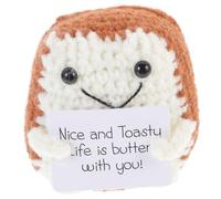 ERINGOGO Handmade Woolen Yarn Toast Doll Ornament Lightweight Cartoon Toast Pendant for Decor Creative Prank Prop Colorfast Parties and Holidays