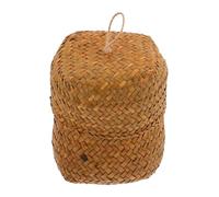 ERINGOGO Handmade Woven Mini Storage Basket Orange Candy Wrapping Box Rustic Decorative Basket for Home Decor Bedroom Closet Office Versatile Use