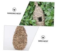 ERINGOGO Handwoven Natural Straw Hanging Bird Shelter Oval Nest Warm Woven Nest for Garden Balcony Outdoor Protection and Predator Hideaway