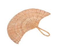 ERINGOGO Handwoven Rattan Fan Pendant Wall Hanging Decor for Home Nordic Style Natural Color Creative Handmade Adornment for Doors Kitchens Weddings Parties and Cafe Shops