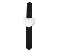 ERINGOGO Heart Shape Black Silicone Slap Bracelet Wristband Pin Holder for Salon Work and Hand Decor