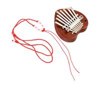ERINGOGO Heart Shaped 8 Keys Finger Piano Kalimba for Beginners - Portable Wooden Thumb Piano with Comfortable Hand Feeling, Simple Yet Elegant Design, for Children and Adult Music Lovers