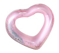 ERINGOGO Heart Shaped Glitter Swim Ring Inflatable Pool Float for Adults for Summer Parties Beach Gatherings and Family Fun