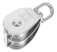 ERINGOGO Heavy Duty Double Pulley Block M32 for Lifting and Traction Small Cable Rope Pulley Attachment with Dual Wheels Industrial Winch Suitable for Wire Towing and Strength Training