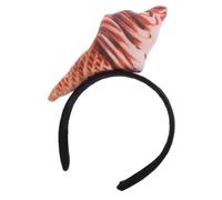 ERINGOGO Ice Cream Cone Headband Cartoon Hairband Party Headwear for Girls Women Birthday Party Favor Brown Fabric Sweet Cone Design
