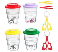 ERINGOGO Insect Magnifying Jar Observation Box with Tweezers and Clips Clear Magnifier Container for Detailed Insect Research and Outdoor Exploration Collector Kit for Nature Study and Stem